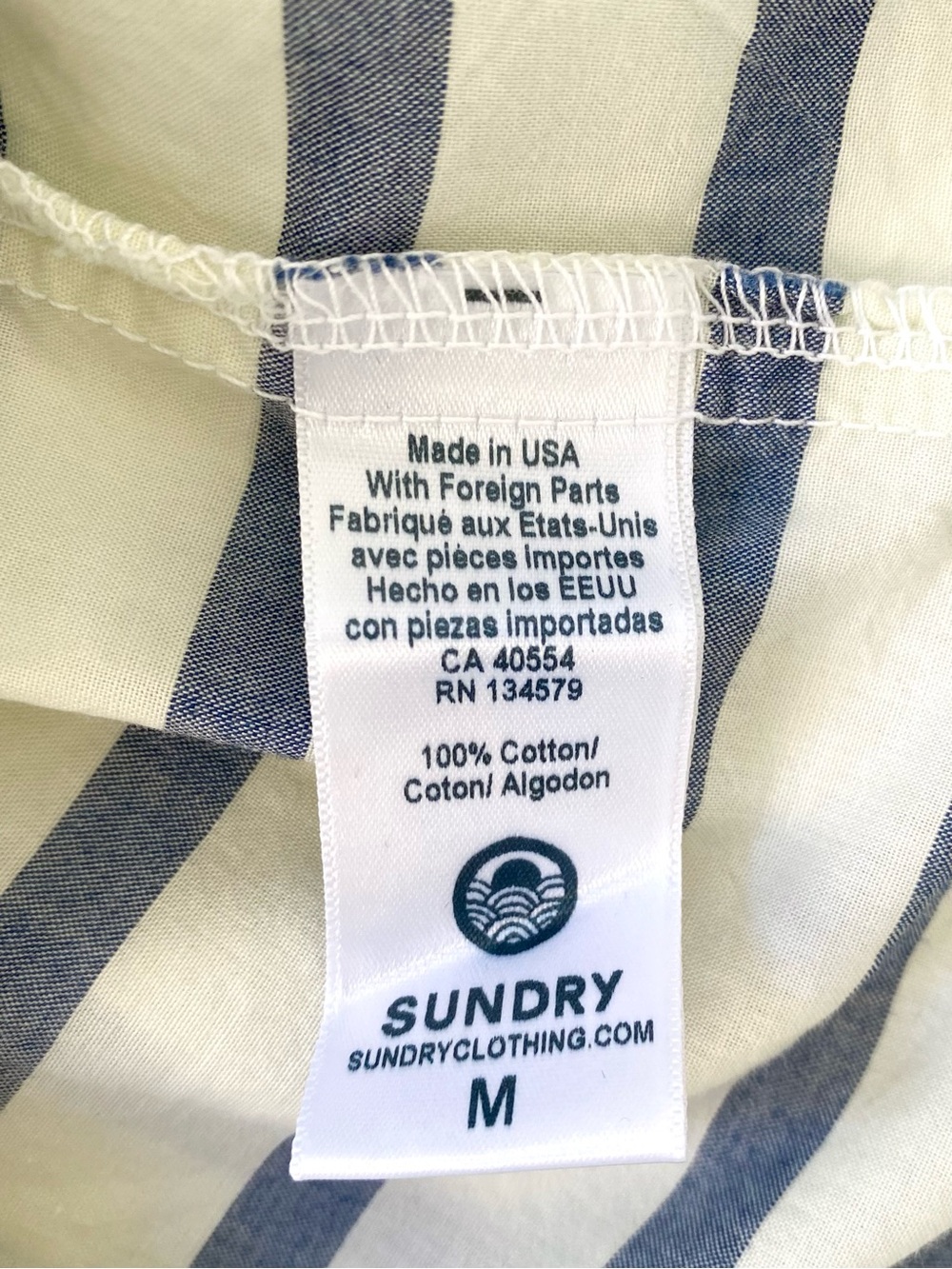 Sundry Striped Cotton Oversized Button Down Shirt, Size M - Picture 10 of 11
